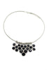 elegant dark blue crystal ring necklace set