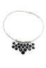frosted metal ball trend necklace ring set