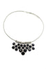 fashion pendant silver circle crystal necklace