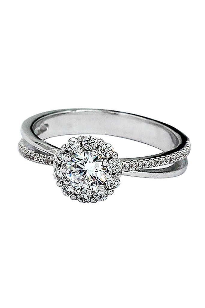 sparkling beloved crystal silver ring