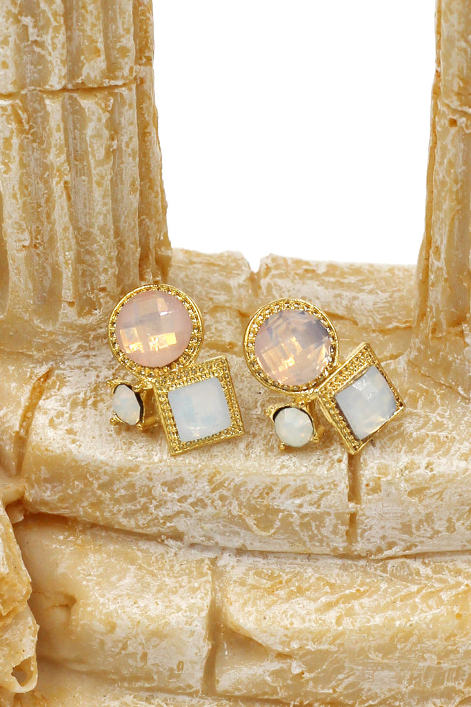 fashion golden rim crystal ball earrings