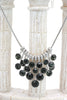 fashion pendant silver circle crystal necklace
