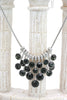 frosted metal ball trend necklace earrings set