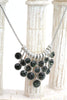fashion pendant silver circle crystal necklace