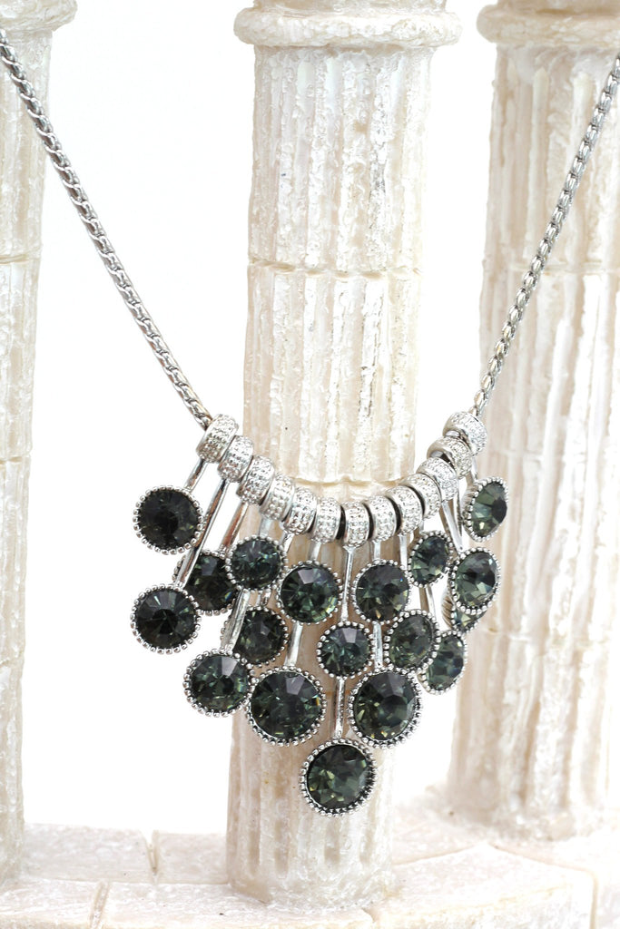 frosted metal ball trend necklace earrings set