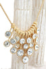fashion pendant silver circle crystal necklace