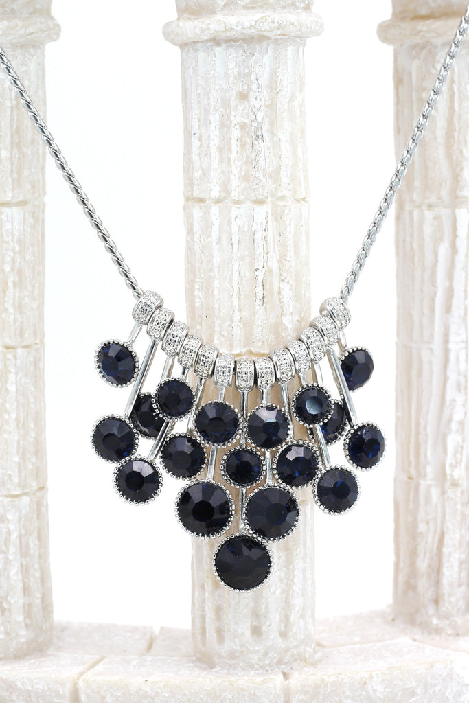 frosted metal ball trend necklace ring set
