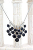 fashion pendant silver circle crystal necklace