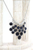 frosted metal ball trend necklace ring set