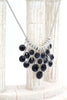 fashion pendant silver circle crystal necklace