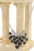 fashion pendant silver circle crystal necklace
