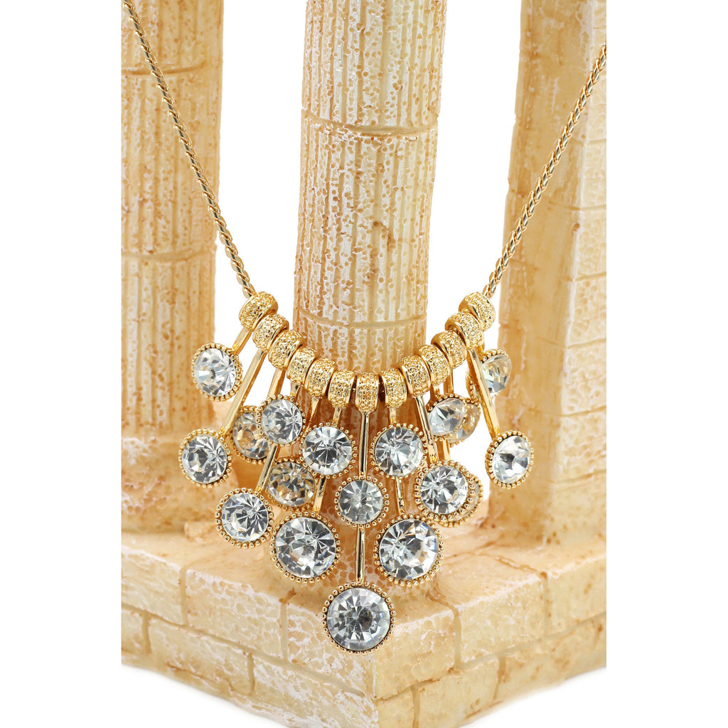silver noble crystal earrings necklace set