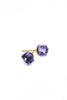 purple square crystal tassel necklace earring set