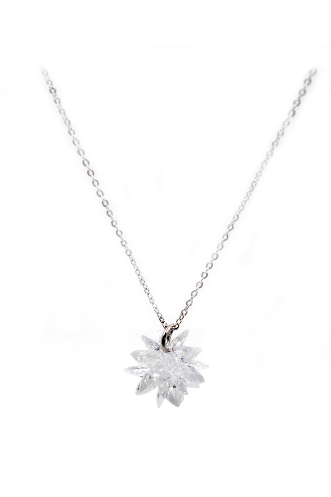 white snowflake crystal necklace