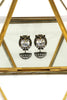 mini cute owl crystal earrings
