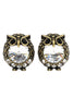 mini cute owl crystal earrings
