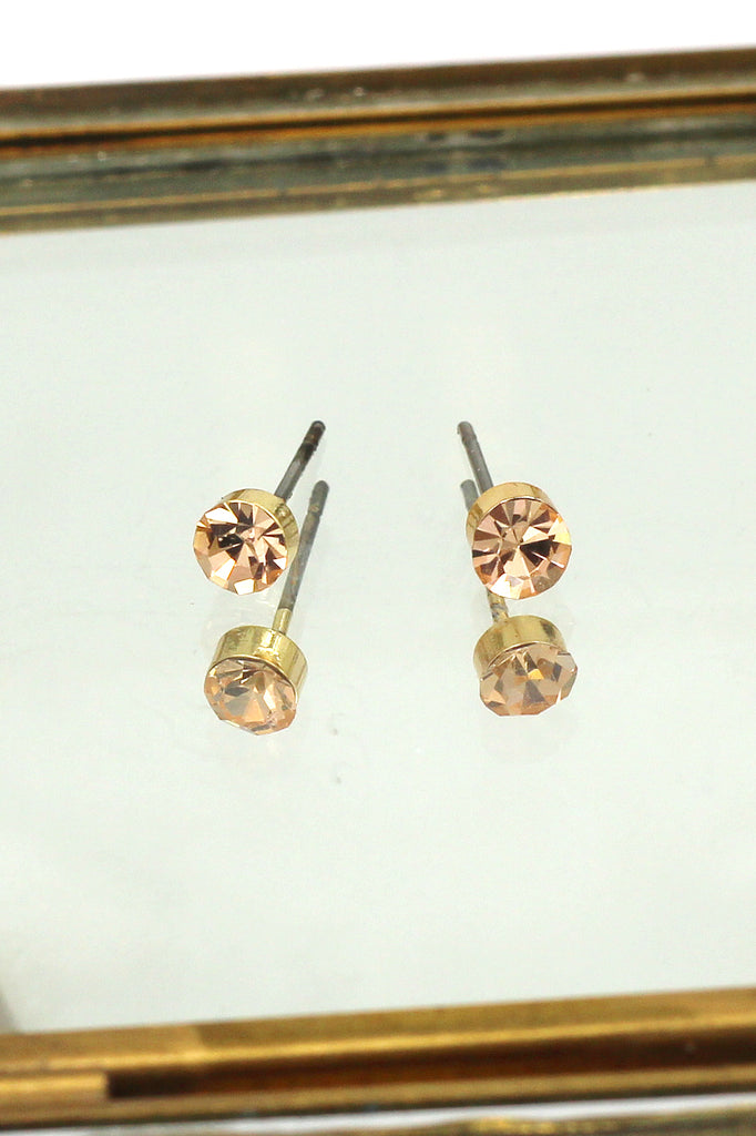 simple round crystal earrings