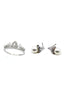 mini crown crystal pearl earring ring set