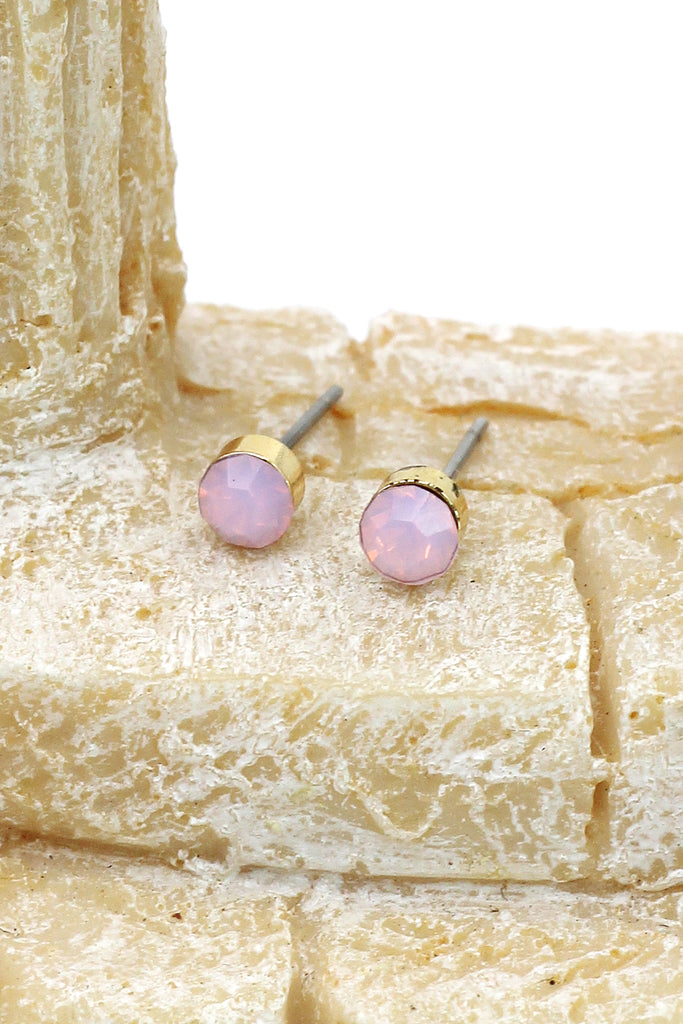simple round crystal earrings