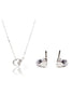 double love crystal necklace earrings set