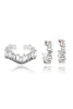 rectangular crystal ring earrings set