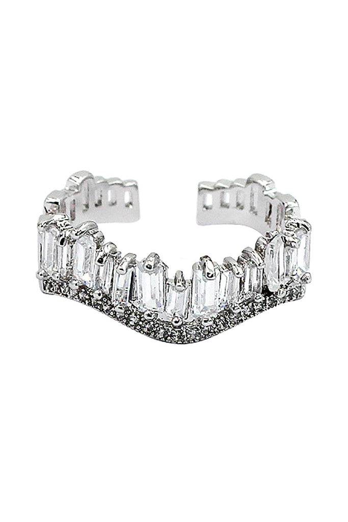 rectangular crystal ring earrings set