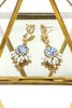 elegant pendant crystal golden earrings