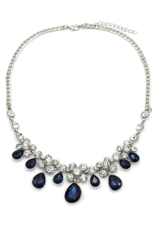 elegant flower crystal necklace