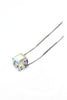 Mini sliver square crystal necklace