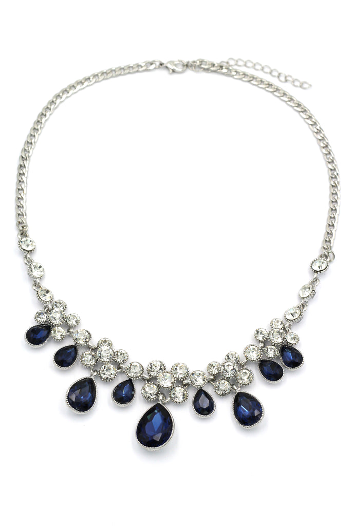 noble blue garnet crystal necklace