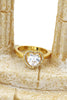 golden shiny crystal heart ring