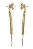 fashion crystal golden tassel buckle earrings