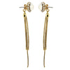 fashion crystal golden tassel buckle earrings