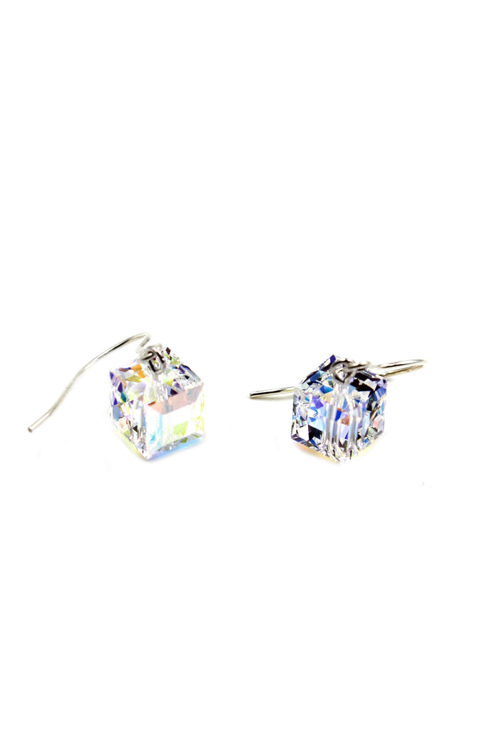 square Swarovski necklace earrings set