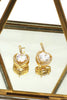 golden shiny crystal heart earrings