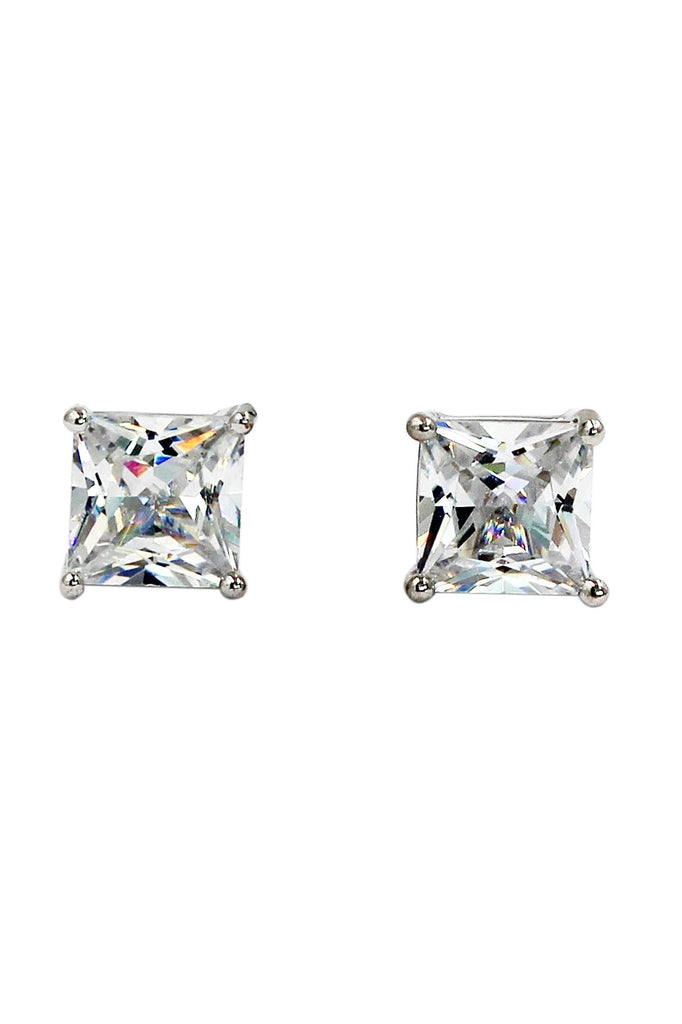 small square crystal earring ring set