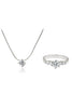 fashion zircon crystal pendant necklace ring set