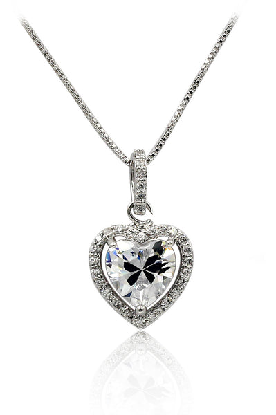 lovely peach heart crystal necklace