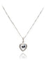 lovely peach heart crystal necklace