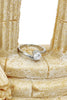 fashion wave bare crystal fine silver ring
