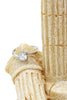 fashion wave bare crystal fine silver ring
