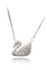 single swan crystal necklace earrings set