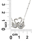 fashion swan love crystal necklace ring set