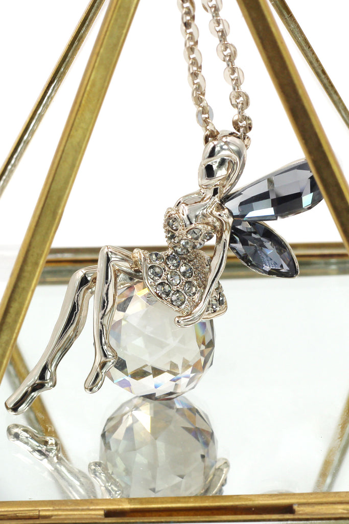fashion crystal fairy silver necklace