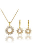 fashion aperture crystal necklace earrings set