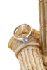 simple small crystal four-claw ring