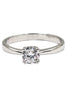 simple small crystal four-claw ring
