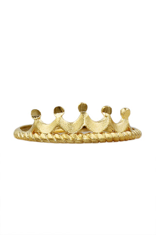 golden three-tiered crystal ring