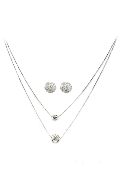 lady double chain crystal ball set