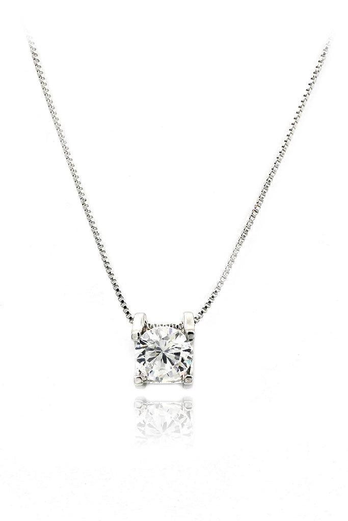small square crystal ring necklace set